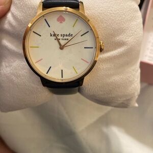 Kate Spade New York metro leather strap watch, 34mm Gold and Navy